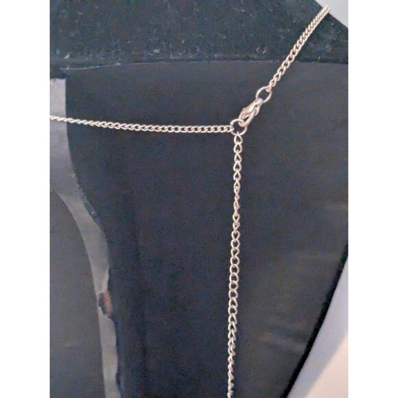 Powder Blue Beaded Vintage Woven Cobra Chain Necklace - Picture 3 of 5